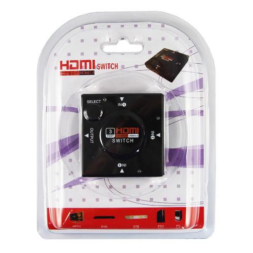 картинка Переключатель гнездо HDMI на 3 гнезда HDMI,  без питания,  пластик REXANT от магазина Сантехстрой