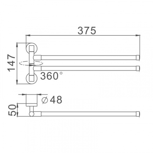картинка Полотенцедержатель Haiba черный (HB8712) от магазина Сантехстрой