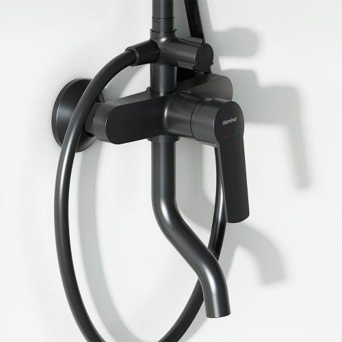 картинка 977740300 Jupiter душевая система с ванно-душевым смесителем, черный от магазина Сантехстрой