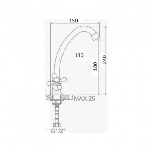картинка Смеситель для кухни D-Lin D156807-G, хром от магазина Сантехстрой