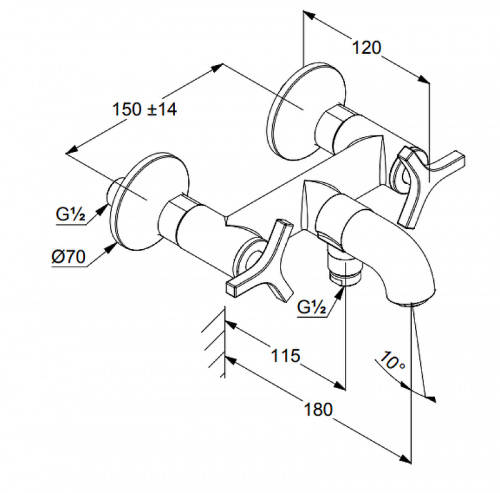 фото смеситель для ванны kludi nova fonte 205400539 хром