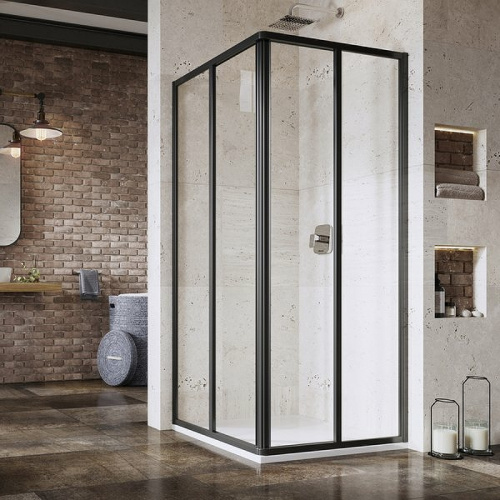 картинка Душевая дверь Ravak Supernova SRV2-100 195 S 14VA03O2Z1 профиль Черный стекло Transparent от магазина Сантехстрой