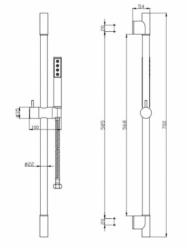 картинка Душевой гарнитур BelBagno Uno UNO-SAL-ORO Золото от магазина Сантехстрой