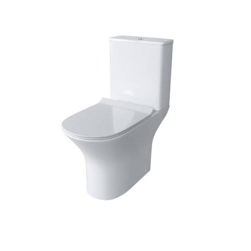 картинка Унитаз Classic GR-4465S (650*340*790) напольный БЕЗОБОДКОВЫЙ с тонкой крышкой, 2 места от магазина Сантехстрой