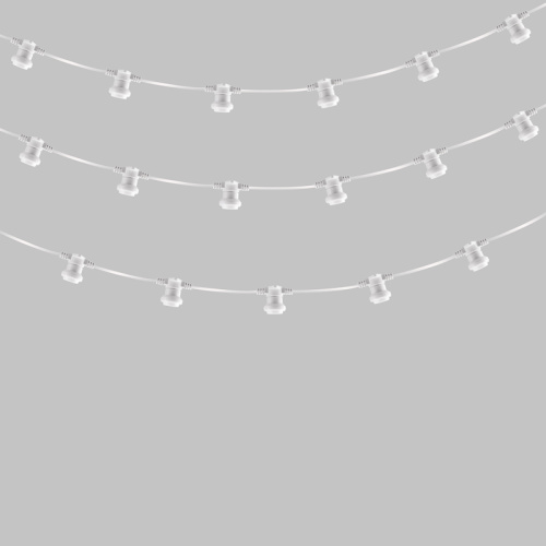 картинка Гирлянда Белт-Лайт 2 жилы, 50м, шаг 20см, 250 патронов E27, IP65, белый круглый провод NEON-NIGHT от магазина Сантехстрой