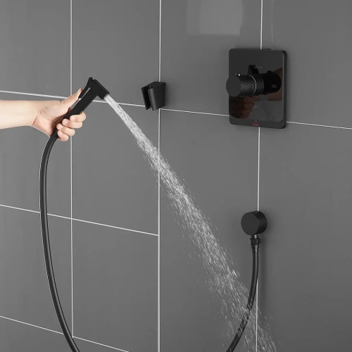 картинка Гигиенический душ с термостатом Rose R105H, черный от магазина Сантехстрой