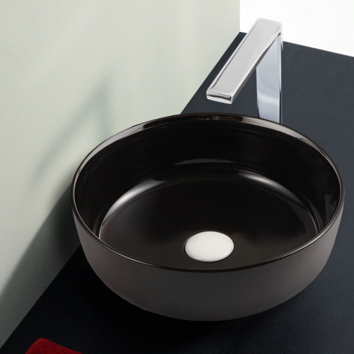 картинка Раковина Azario 38,5х38,5х14 ультратонкая, черная глянец (AZ-4003) от магазина Сантехстрой