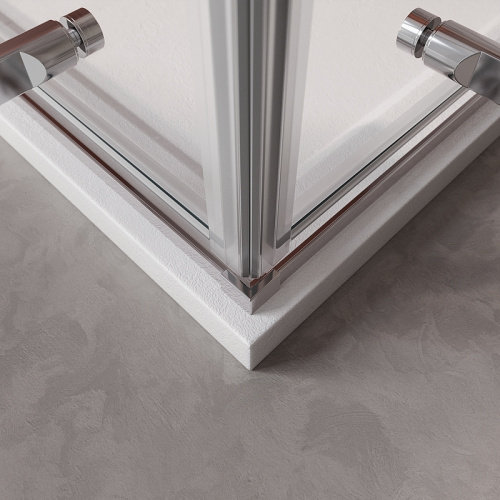 картинка Душевой уголок Cezares Liner 90x90 LINER-A-2-90-C-Cr профиль Хром стекло прозрачное от магазина Сантехстрой