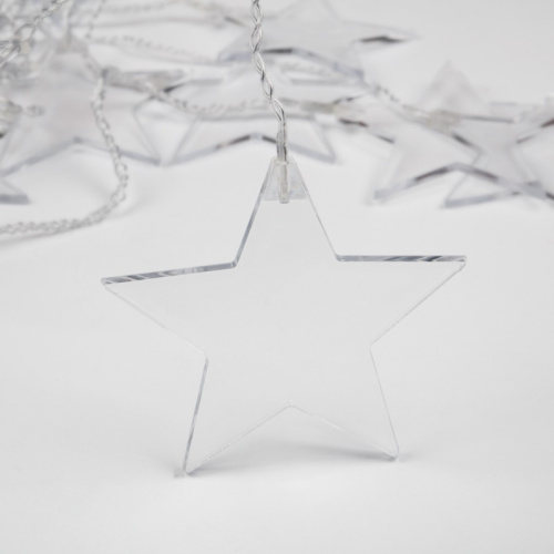 картинка Гирлянда светодиодная Звезды 1,5х0,6 м,  прозрачный провод,  теплый белый свет свечения NEON-NIGHT от магазина Сантехстрой