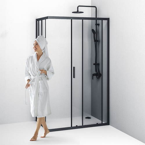 картинка W93G-404-120280-BT Gem S Twin Slide 120x80. Душевое ограждение,120x80, профиль черный мат., стекло п от магазина Сантехстрой