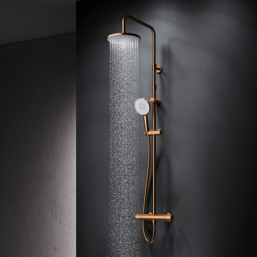 картинка F0785A444 X-Joy, душ.система:  см-ль д/душа с ТМС, душ.штанга,верхний душ 220мм, ручн душ, роз.золо от магазина Сантехстрой