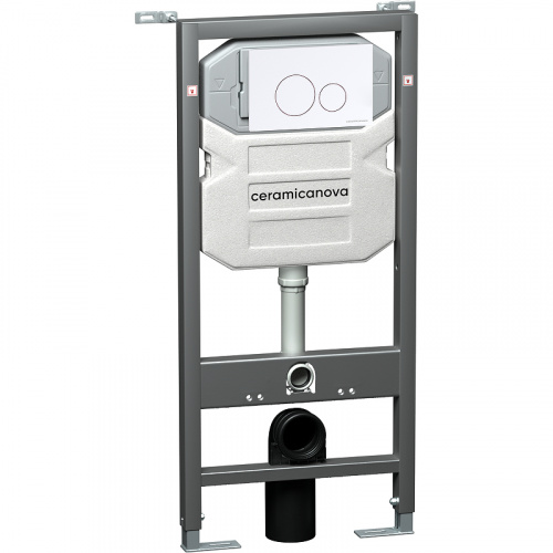 картинка Комплект унитаза с инсталляцией Ceramica Nova Metropol CN4002_1001W_1000 с сиденьем Микролифт и Белой клавишей смыва от магазина Сантехстрой