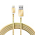 картинка Кабель USB-A – Lightning для Apple, 2,4А, 1м, в золотой металлической оплетке REXANT от магазина Сантехстрой