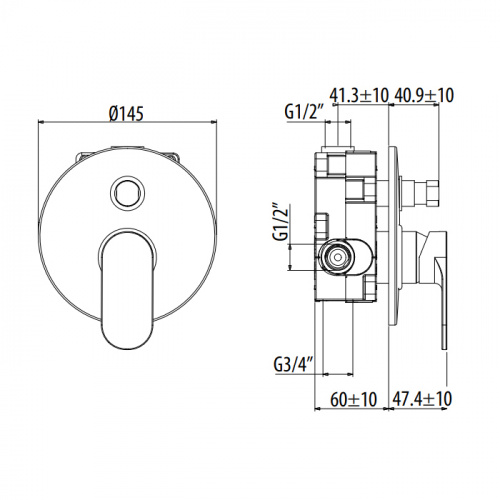 картинка Gattoni H2Omix7000 Смеситель встроенный на 2 выхода с коробкой GBOX, цвет Nero Opaco (Снято с пр-ва) от магазина Сантехстрой