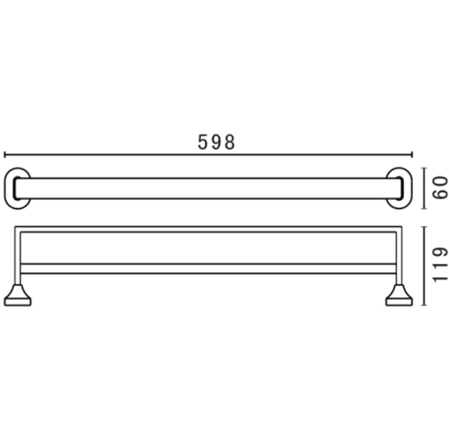 картинка Полотенцедержатель Art&Max Ovale AM-4048B двойной хром от магазина Сантехстрой