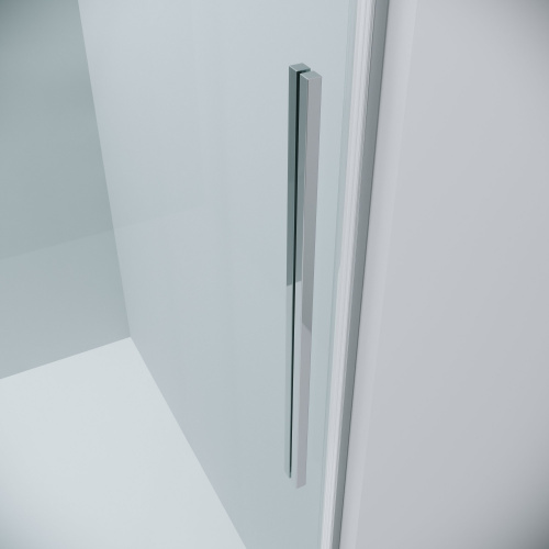 картинка Дверь в нишу 100.K33.01.100.10.00 Galaxy (100*195) хром, стекло прозрачное, 1 место от магазина Сантехстрой