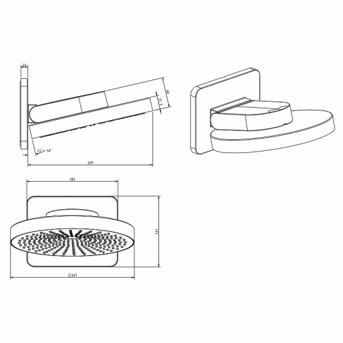 картинка Душевая система Vincea Inspire VSFW-3I21T1GM с термостатом Вороненая сталь от магазина Сантехстрой
