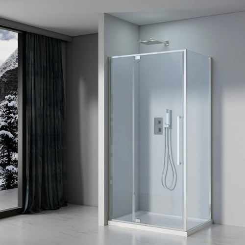 картинка Душевой уголок Black&White Stellar Wind S818 CC 100x80 8181000CC профиль Хром стекло прозрачное от магазина Сантехстрой