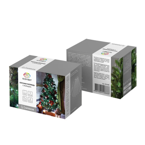 картинка Елочная гирлянда с кольцом,  7 нитей по 1,8 метра,  цвет диодов белый,  не соединяется от магазина Сантехстрой