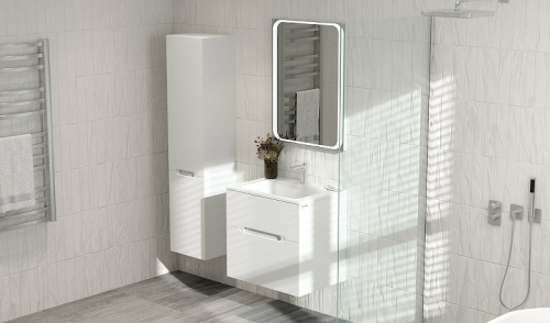 картинка Зеркало Jorno Modul 65 Mоl.02.60/W с подсветкой с сенсорным выключателем от магазина Сантехстрой