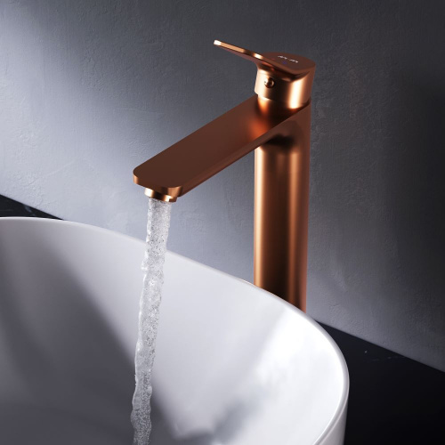 картинка F85A92044 X-Joy, смеситель д/умывальника высокий, роз. золото от магазина Сантехстрой