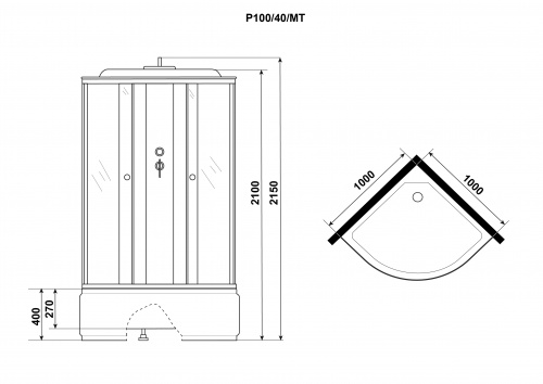 картинка Душевая кабина Niagara p100/40/mt от магазина Сантехстрой