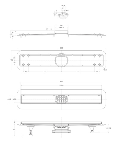 картинка Душевой лоток BelBagno BB-LD-LUCE-60-CR от магазина Сантехстрой