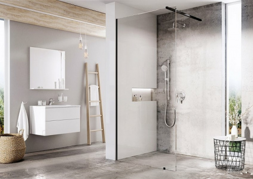 картинка Душевая перегородка Ravak Walk-In Wall 140 GW9WM0300Z1 профиль Черный стекло Transparent от магазина Сантехстрой
