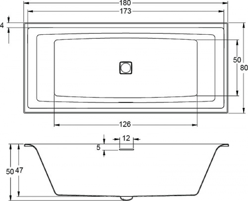 картинка Акриловая ванна Riho Still Square 180x80 B099001005 (BR0100500000000) без гидромассажа от магазина Сантехстрой