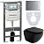картинка Комплект унитаза с инсталляцией Ceramica Nova Metropol CN4002MB_1001M_1000 с сиденьем Микролифт и клавишей смыва Хром матовый от магазина Сантехстрой