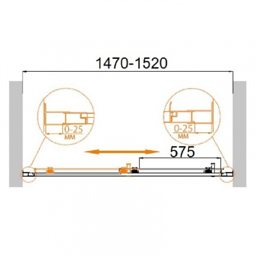 картинка Душевая дверь в нишу Cezares MOLVENO-BF-1-150-C-Cr-IV профиль Хром стекло прозрачное от магазина Сантехстрой