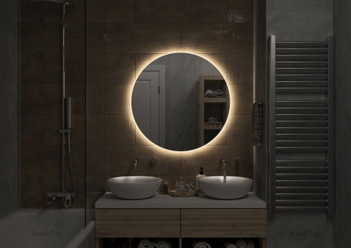 картинка Зеркало Art&Max Sanremo AM-San-1000-DS-C 100х100 см, с подсветкой от магазина Сантехстрой