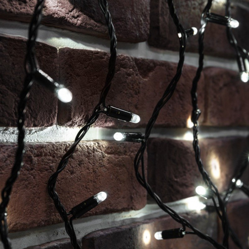 картинка Гирлянда Нить 10м,  постоянное свечение,  черный ПВХ,  230В,  цвет Белый от магазина Сантехстрой