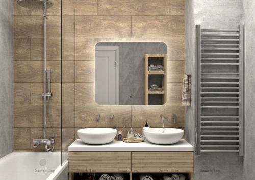 картинка Зеркало ART&MAX RAVENNA AM-Rav-800-700-DS-F 80х70 см, с подсветкой от магазина Сантехстрой