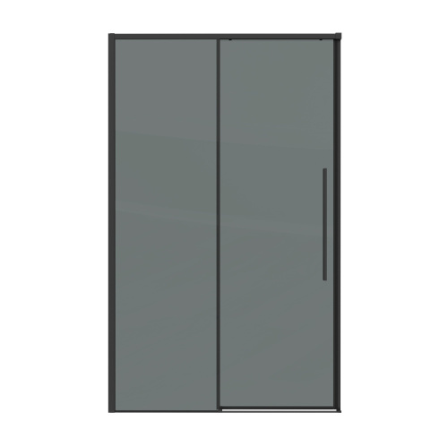 картинка Дверь в нишу 100.K33.01.120.21.10 Galaxy (120*195) черный матовый, стекло тонированное, 1 место от магазина Сантехстрой