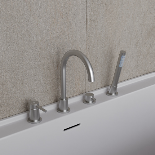 картинка Смеситель на борт ванны Y , никель матовый от магазина Сантехстрой