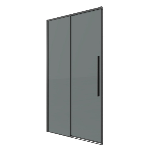 картинка Дверь в нишу 100.K33.01.120.42.10 Galaxy (120*195) графит сатин, стекло тонированное, 1 место от магазина Сантехстрой