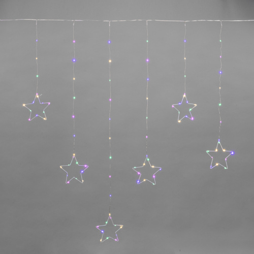картинка Гирлянда Светодиодный занавес из росы с фигурами Звезд МУЛЬТИКОЛОР IP20 USB + пульт управления NEON-NIGHT от магазина Сантехстрой
