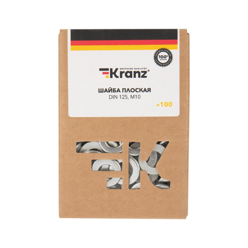 картинка Шайба плоская KRANZ DIN 125, M10, упаковка поставщика ( 20 кг.  / 6 000 шт. ) от магазина Сантехстрой