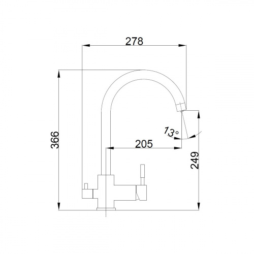 картинка Смеситель для кухни с подключением фильтра воды Haiba HB76819-3, оружейная сталь от магазина Сантехстрой