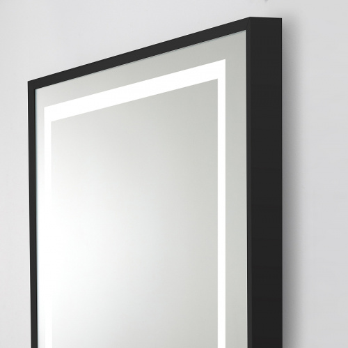 картинка Зеркало BelBagno Kraft 140 SPC-KRAFT-1400-800-LED-TCH-WARM-NERO с подсветкой Черное с сенсорным выключателем и подогревом от магазина Сантехстрой