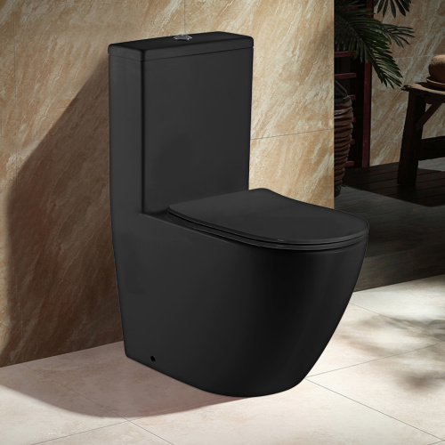 картинка Унитаз-моноблок AZARIO MORANO 680x370х830 напольный, безободковый в комплекте с сиденьем микролифт, черный матовый (AZ-1001MB) от магазина Сантехстрой