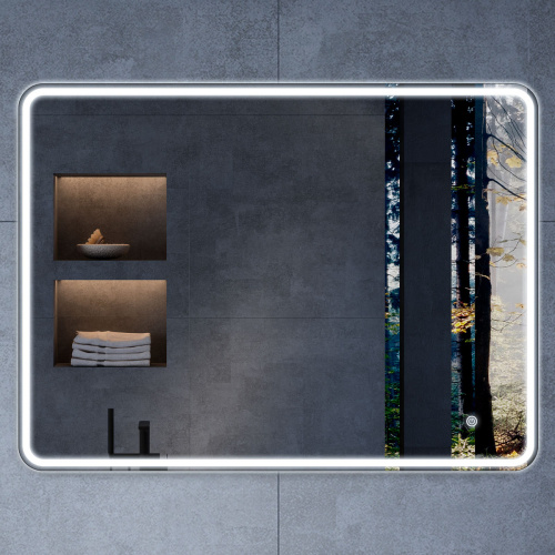 картинка Зеркало LED VLM-3VC800 800х600 c сенсорным выключателем и диммером от магазина Сантехстрой