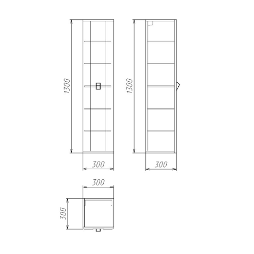 картинка Пенал подвесной "НОРМА-30 см" универсальный, белый глянец от магазина Сантехстрой