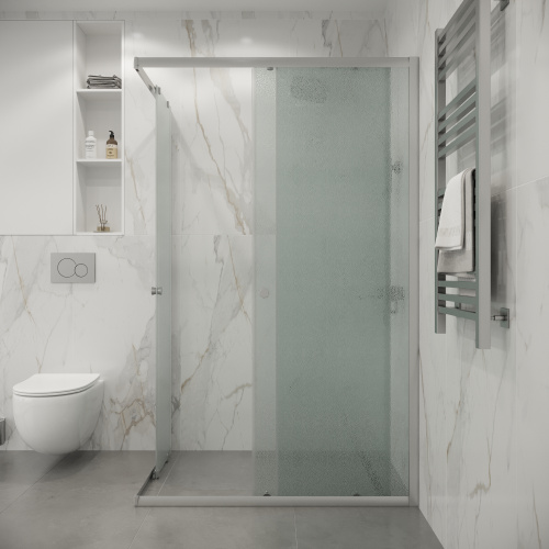 картинка Душевое ограждение Niagara Eco NG-1129-14QMT (120х90х190) прямоугольник,раздвижное,хром,стекло матовое,1 место от магазина Сантехстрой