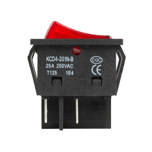 картинка Выключатель клавишный 250V 25А (4с) ON-OFF красный с подсветкой (RWB-502) REXANT от магазина Сантехстрой