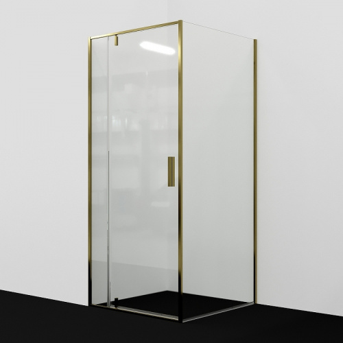 картинка Душевой уголок WasserKRAFT Aisch 90x80 55P20 профиль Матовое золото стекло прозрачное от магазина Сантехстрой