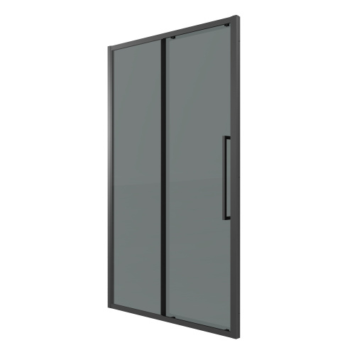 картинка Дверь в нишу 100.K33.02.120.21.10 Cosmo (120*195) черный матовый, стекло тонированное, 1 место от магазина Сантехстрой