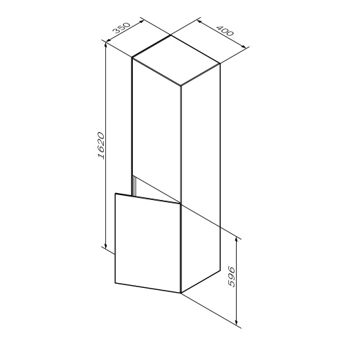 картинка M50ACHX0406WM Inspire V2.0, шкаф-колонна, универсальный, подвесной, 40 см, push-to-open, белый матов от магазина Сантехстрой