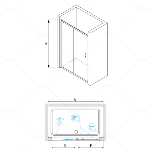 картинка Душевая дверь RGW Passage PA-016 160 350801616-21 профиль Хром стекло матовое-сатинат от магазина Сантехстрой